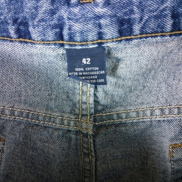 Full Blue Mens Size 42 Denim Blue Jean Shorts 42x9 - Picture 3 of 8